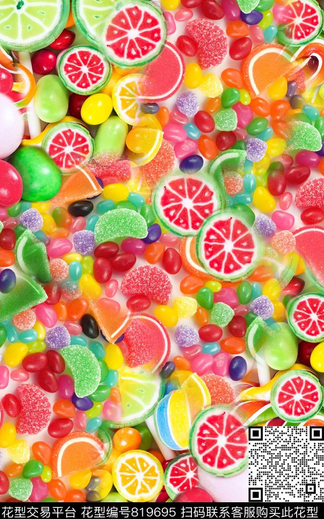糖果五彩几何数码印花华亿平台下载（图片编号: 819695） - 瓦栏（Walan）