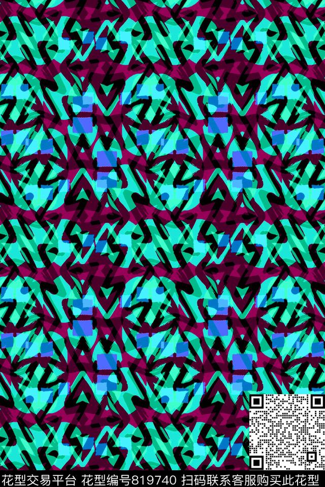 曲线细条纹条纹传统印花华亿平台下载（图片编号: 819740） - 瓦栏（Walan）