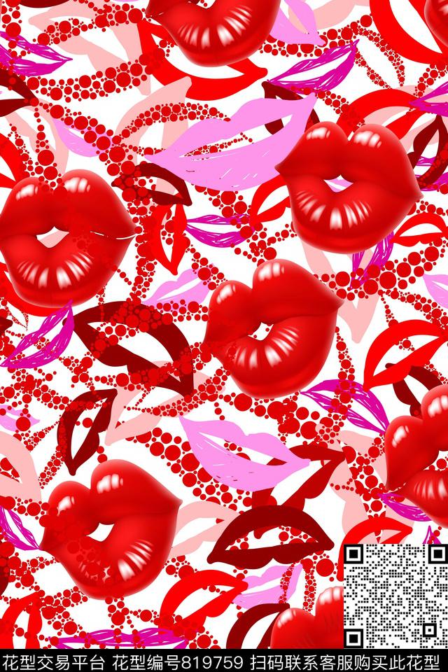 趣味纹理线条数码印花华亿平台下载（图片编号: 819759） - 瓦栏（Walan）