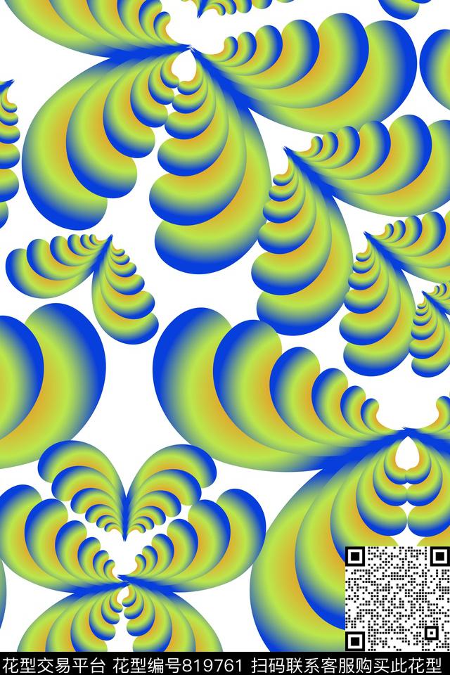 圆形几何数码印花华亿平台下载（图片编号: 819761） - 瓦栏（Walan）