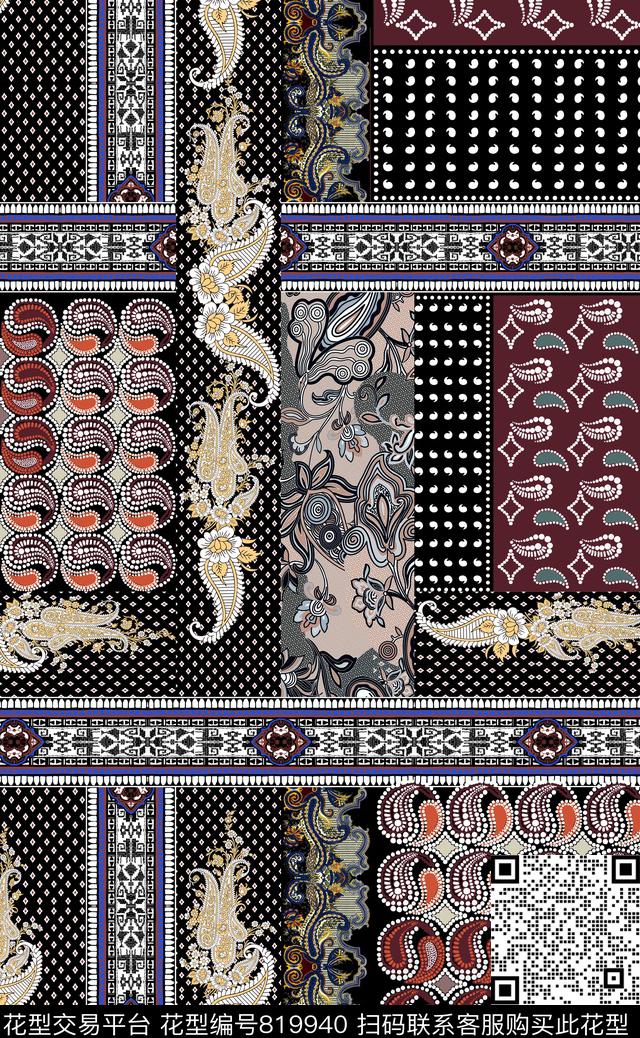 花朵时装手绘女装华亿平台传统印花华亿平台下载（图片编号: 819940） - 瓦栏（Walan）