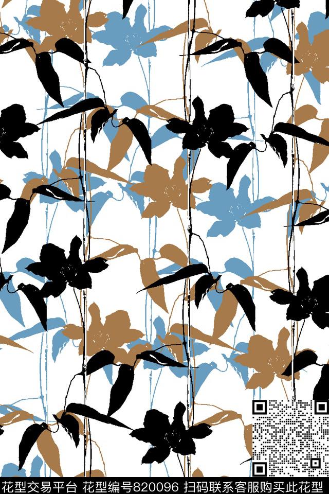 树叶抽象树叶男装衬衫华亿平台传统印花华亿平台下载（图片编号: 820096） - 瓦栏（Walan）