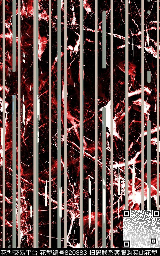 条子抽象色块数码印花华亿平台下载（图片编号: 820383） - 瓦栏（Walan）