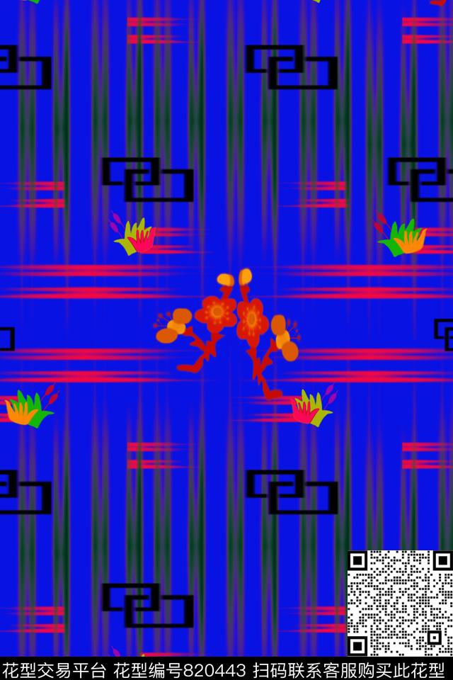 隐形条纹华亿平台女装梦幻时尚白色黑色传统印花华亿平台下载（图片编号: 820443） - 瓦栏（Walan）