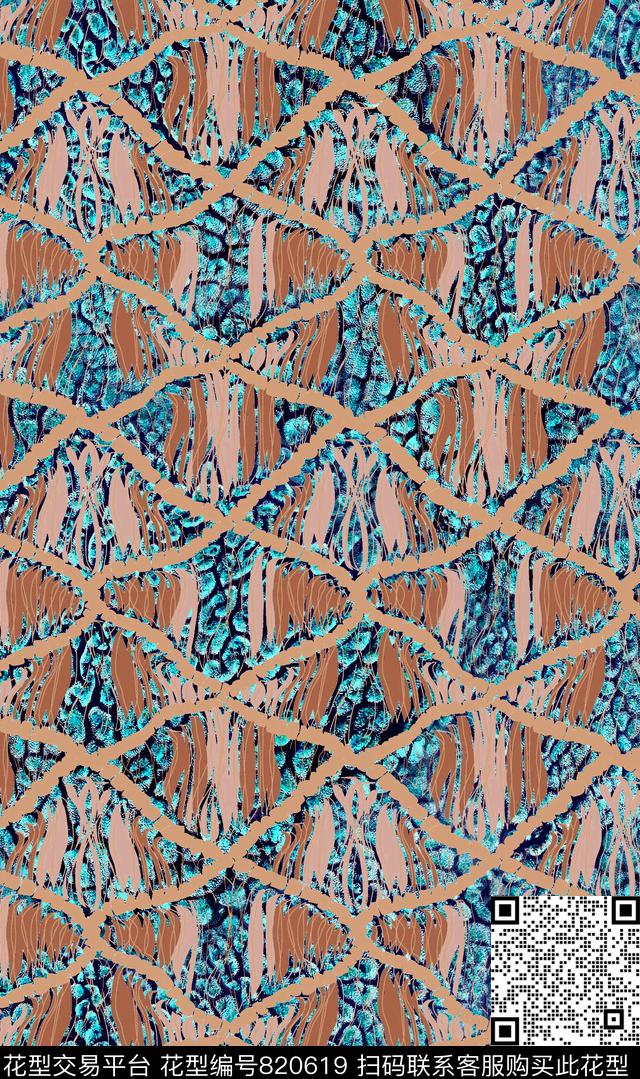 抽象几何条纹数码印花华亿平台下载（图片编号: 820619） - 瓦栏（Walan）