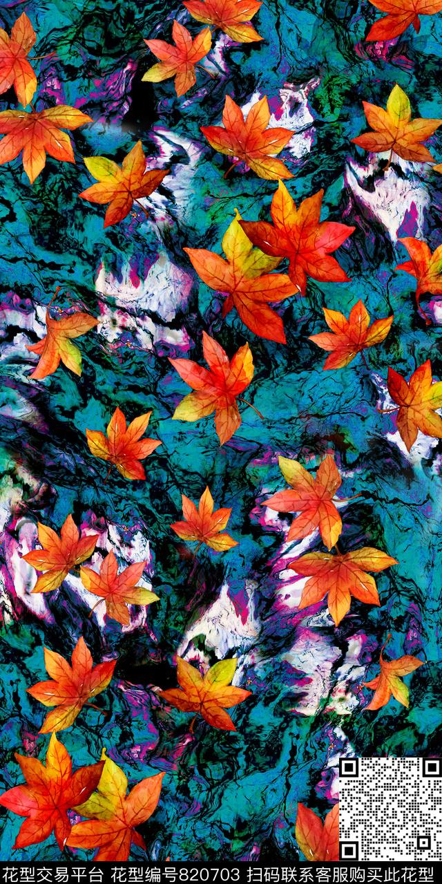 乱花玉兰花牡丹数码印花华亿平台下载（图片编号: 820703） - 瓦栏（Walan）