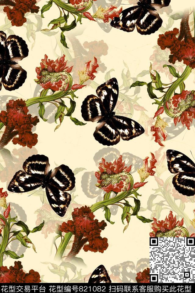 手绘花卉花卉图案华亿平台数码印花华亿平台下载（图片编号: 821082） - 瓦栏（Walan）
