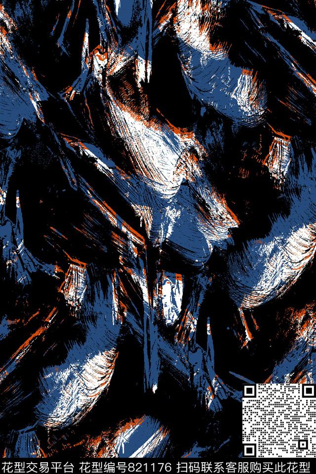 抽象纹理山石纹理男装夹克华亿平台传统印花华亿平台下载（图片编号: 821176） - 瓦栏（Walan）