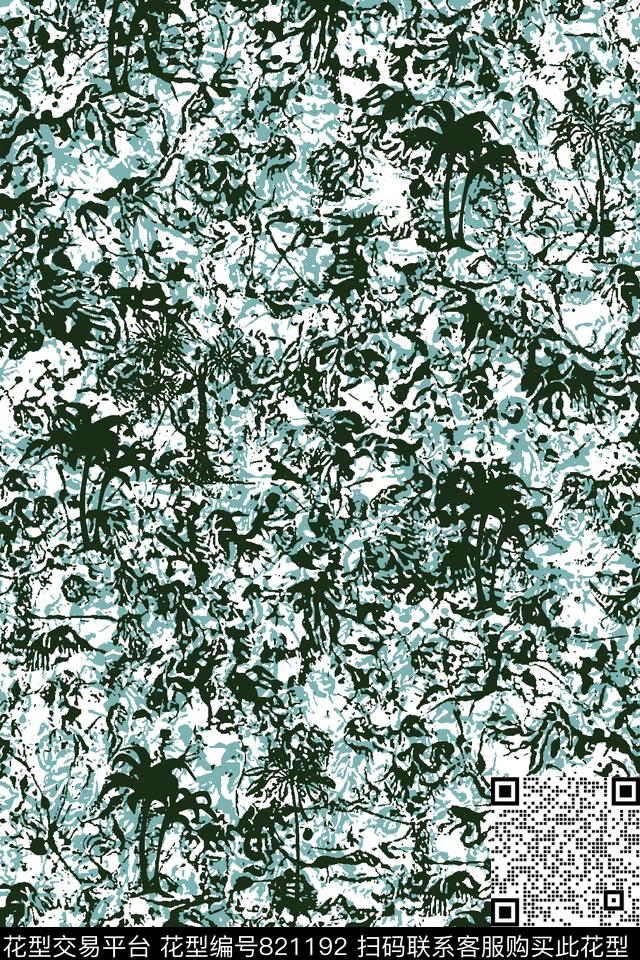抽象纹理棷子树沙滩华亿平台传统印花华亿平台下载（图片编号: 821192） - 瓦栏（Walan）
