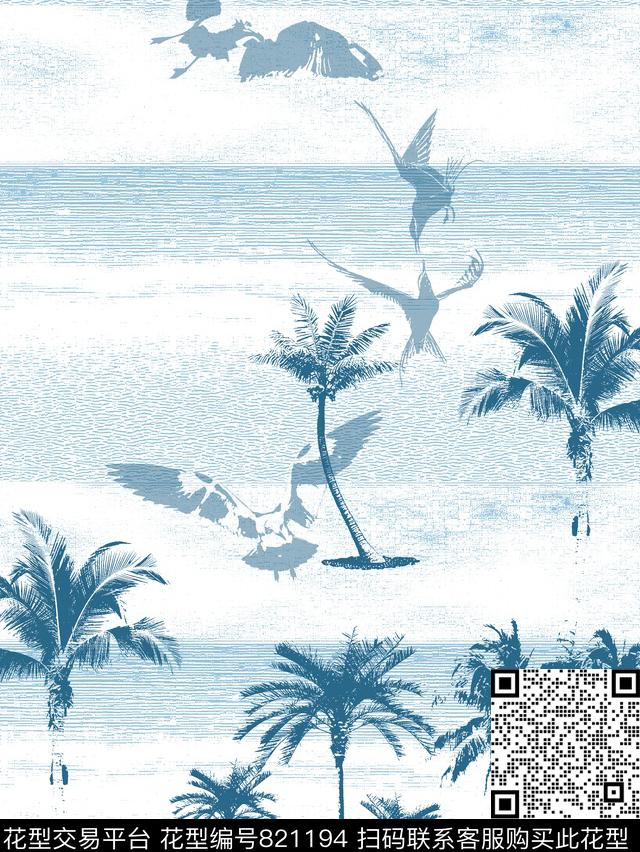 沙滩华亿平台泳装华亿平台棷子树传统印花华亿平台下载（图片编号: 821194） - 瓦栏（Walan）