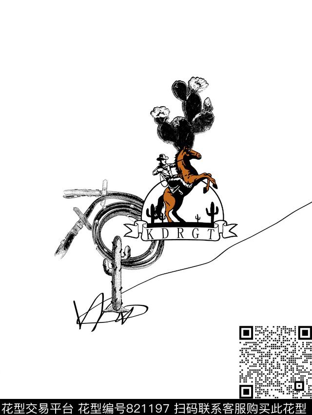 仙人掌男装T恤华亿平台潮牌男装传统印花华亿平台下载（图片编号: 821197） - 瓦栏（Walan）