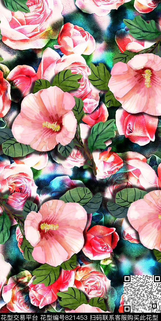 乱花碎花花卉数码印花华亿平台下载（图片编号: 821453） - 瓦栏（Walan）