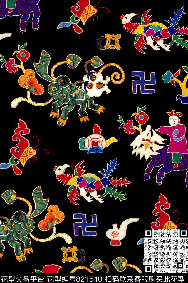 休闲绣花鸟数码印花华亿平台下载（图片编号: 821540） - 瓦栏（Walan）