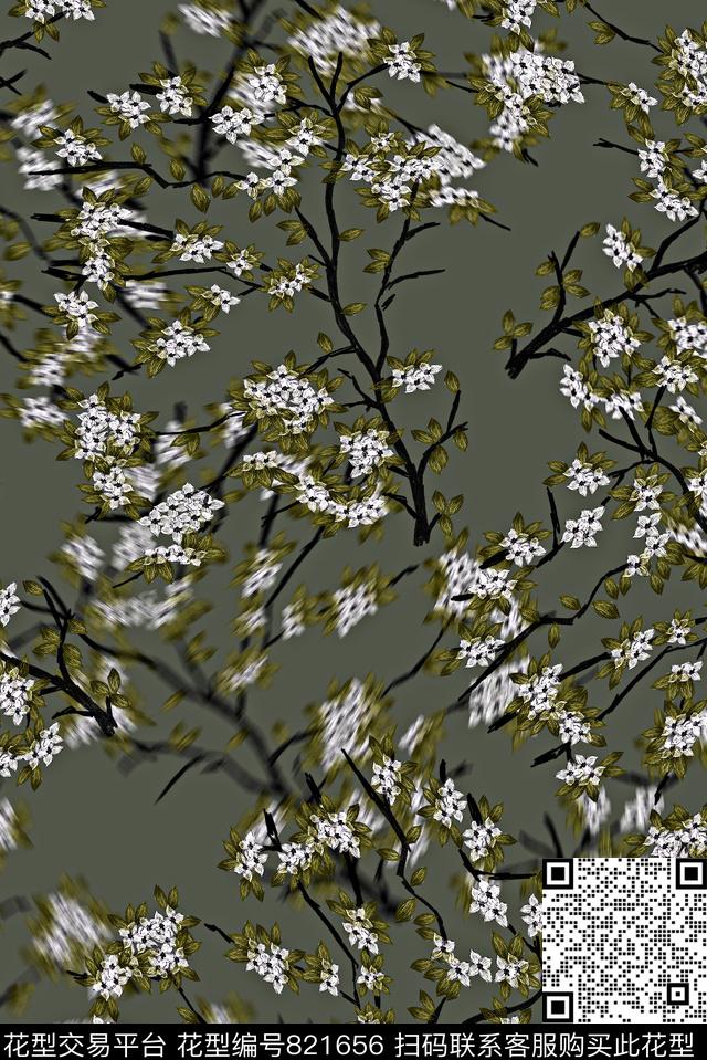 男装休闲风树木数码印花华亿平台下载（图片编号: 821656） - 瓦栏（Walan）