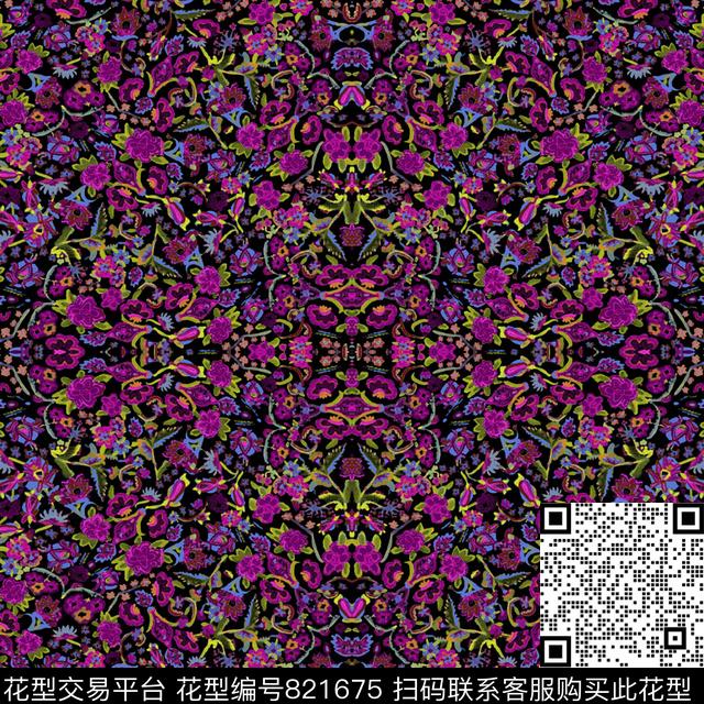 花朵花卉女装传统印花华亿平台下载（图片编号: 821675） - 瓦栏（Walan）