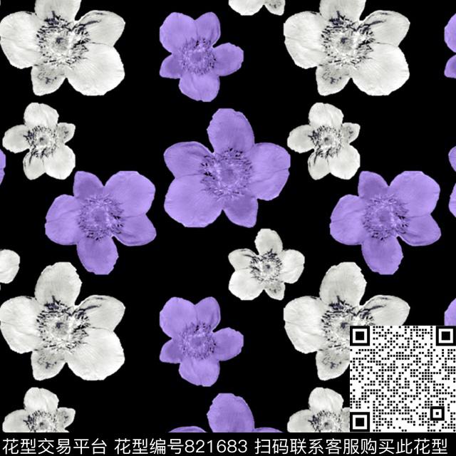 大花花卉女装数码印花华亿平台下载（图片编号: 821683） - 瓦栏（Walan）