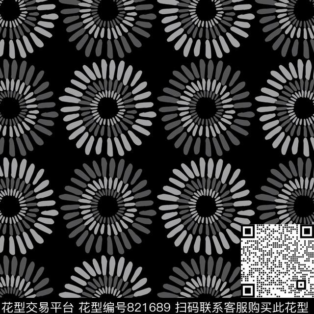 大花花朵女装传统印花华亿平台下载（图片编号: 821689） - 瓦栏（Walan）