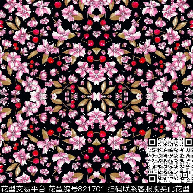 花朵花卉女装数码印花华亿平台下载（图片编号: 821701） - 瓦栏（Walan）