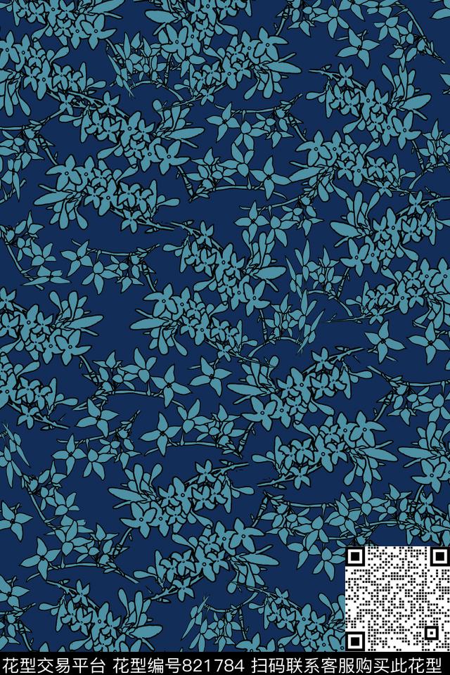 花朵花卉小碎花传统印花华亿平台下载（图片编号: 821784） - 瓦栏（Walan）