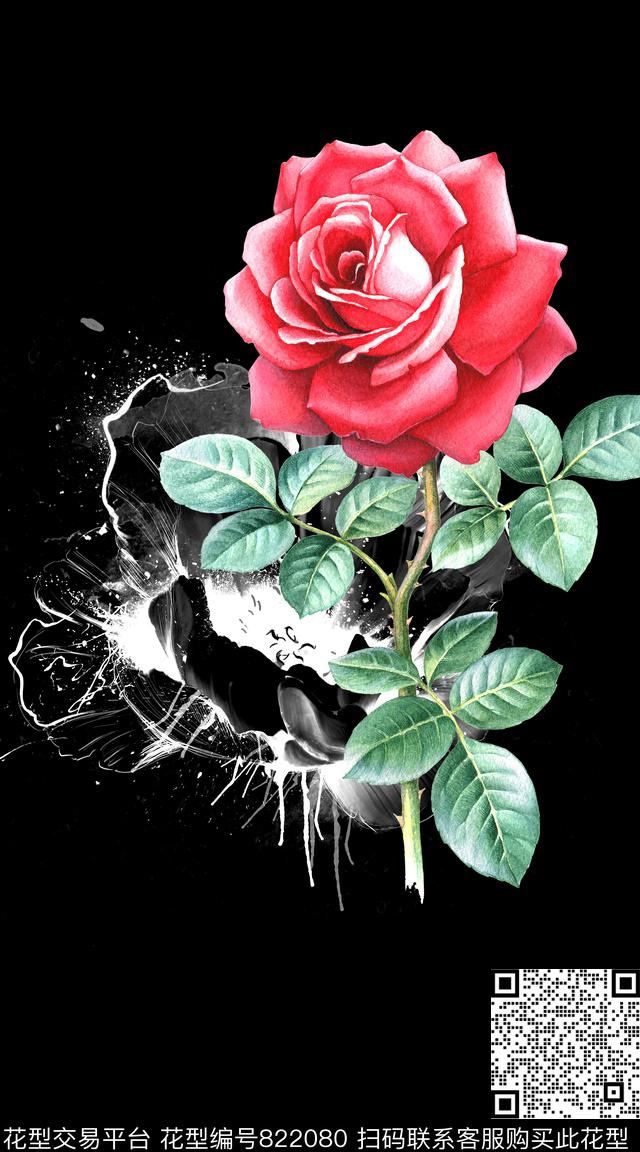 花朵花卉水彩数码印花华亿平台下载（图片编号: 822080） - 瓦栏（Walan）