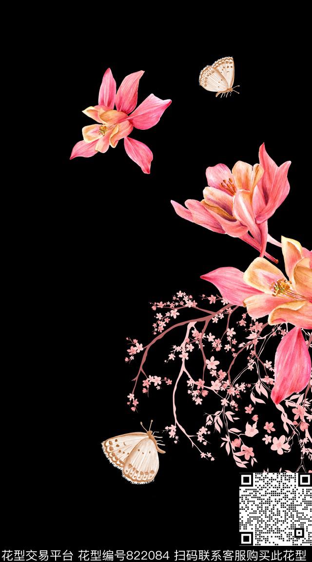 花朵花卉水彩数码印花华亿平台下载（图片编号: 822084） - 瓦栏（Walan）