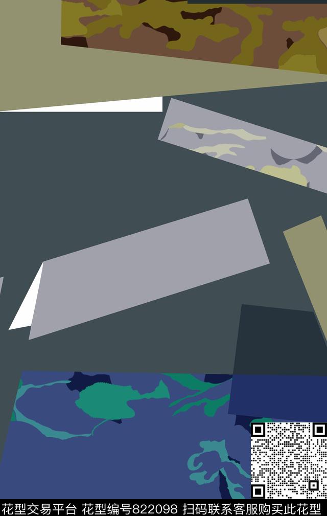 解构大气纹理传统印花华亿平台下载（图片编号: 822098） - 瓦栏（Walan）