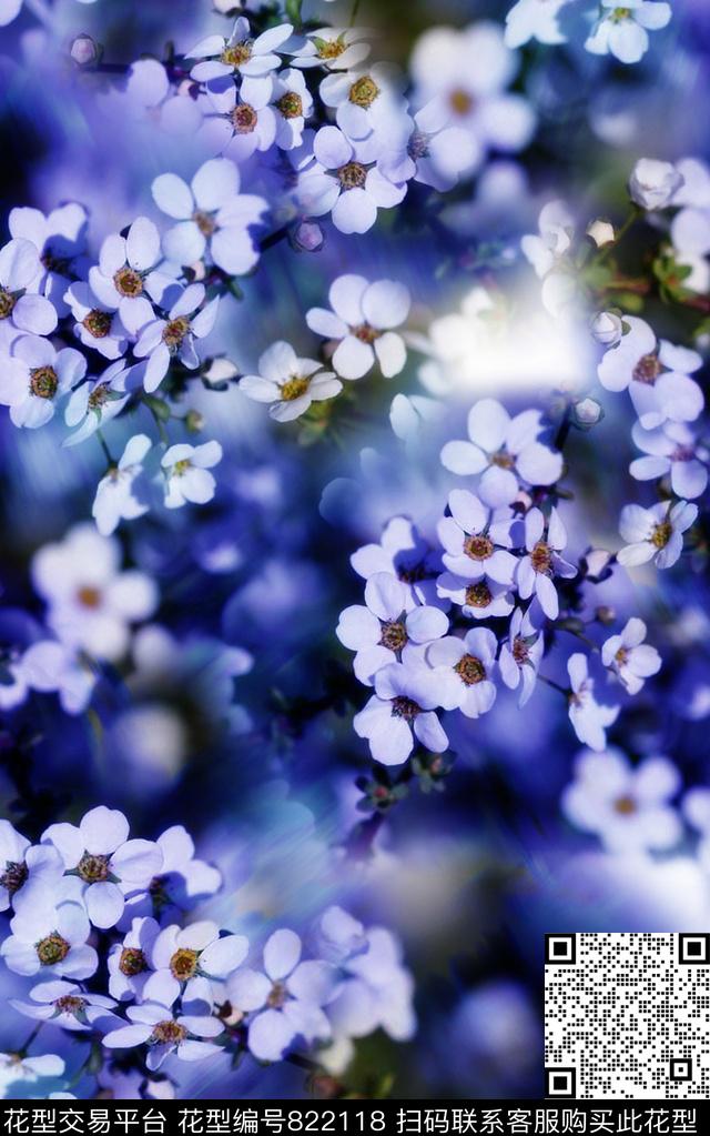 花卉水彩花朵数码印花华亿平台下载（图片编号: 822118） - 瓦栏（Walan）