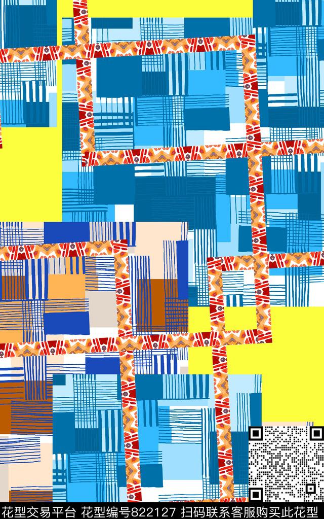 欧美中国风民族风数码印花华亿平台下载（图片编号: 822127） - 瓦栏（Walan）