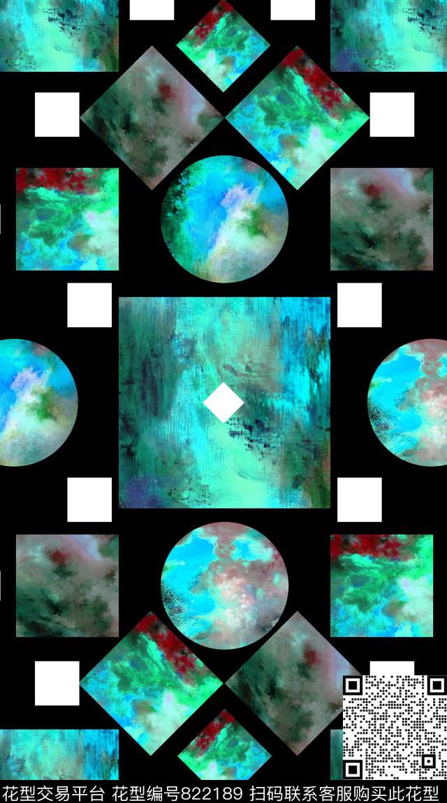 创意服装面料创意图案设计几何数码印花华亿平台下载（图片编号: 822189） - 瓦栏（Walan）