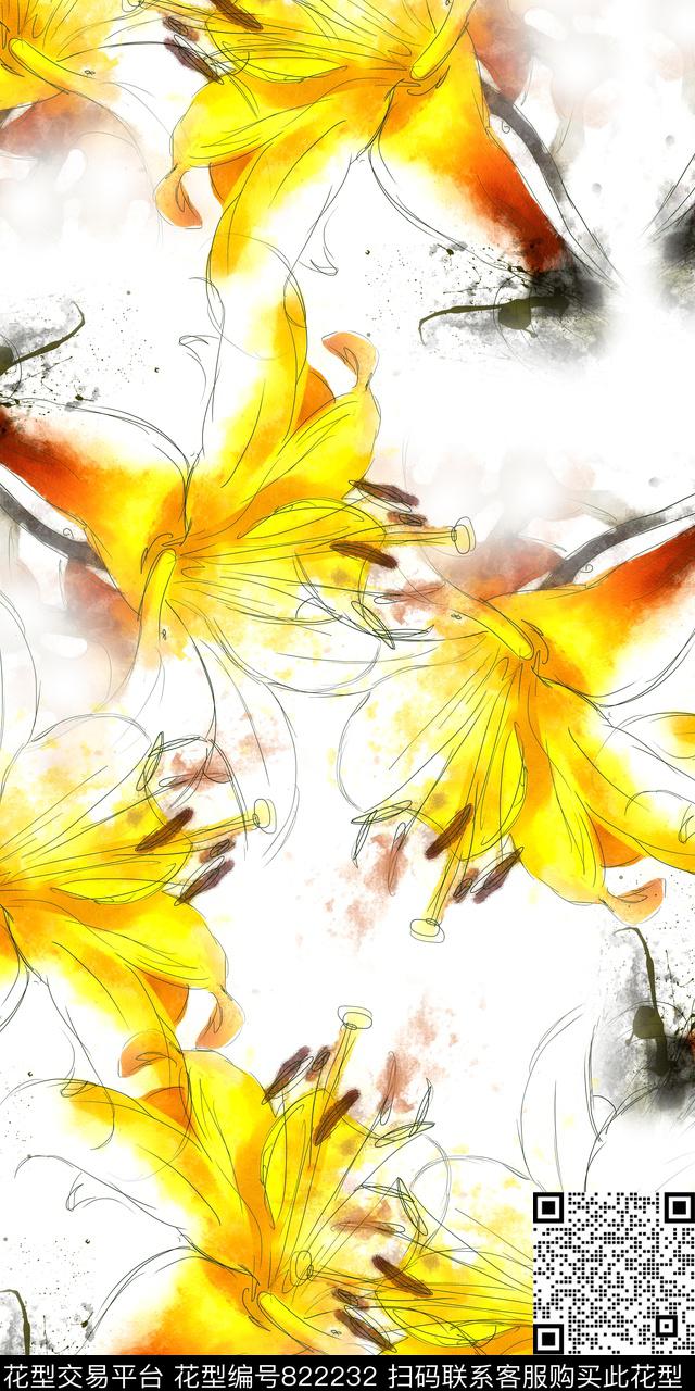 花卉满版花乱花数码印花华亿平台下载（图片编号: 822232） - 瓦栏（Walan）
