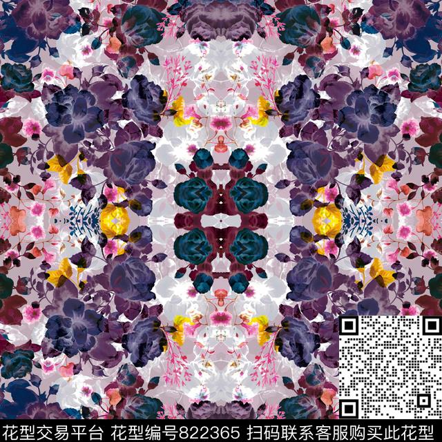花朵大花花卉数码印花华亿平台下载（图片编号: 822365） - 瓦栏（Walan）