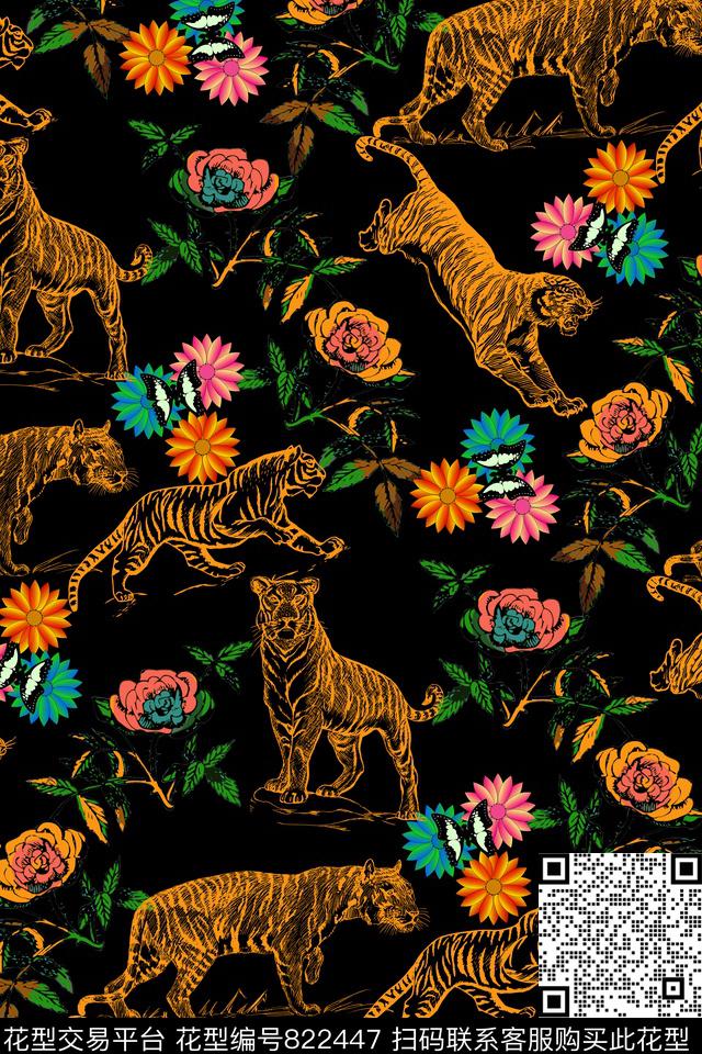 虎男装商务休闲数码印花华亿平台下载（图片编号: 822447） - 瓦栏（Walan）