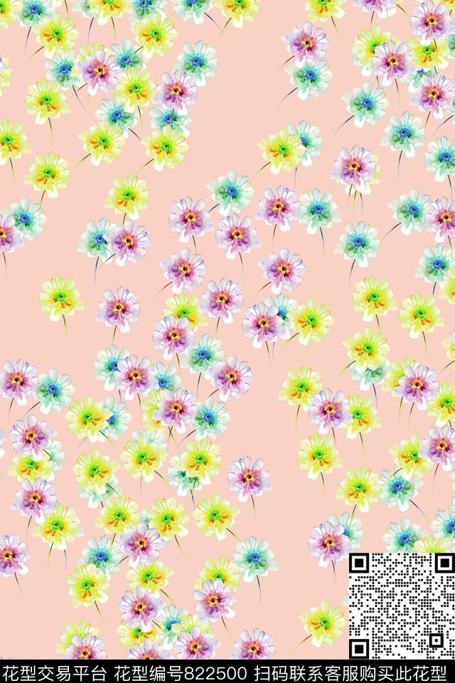 碎花手绘小花数码印花华亿平台下载（图片编号: 822500） - 瓦栏（Walan）