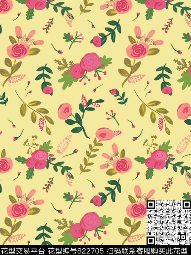 花朵花卉女装传统印花华亿平台下载（图片编号: 822705） - 瓦栏（Walan）
