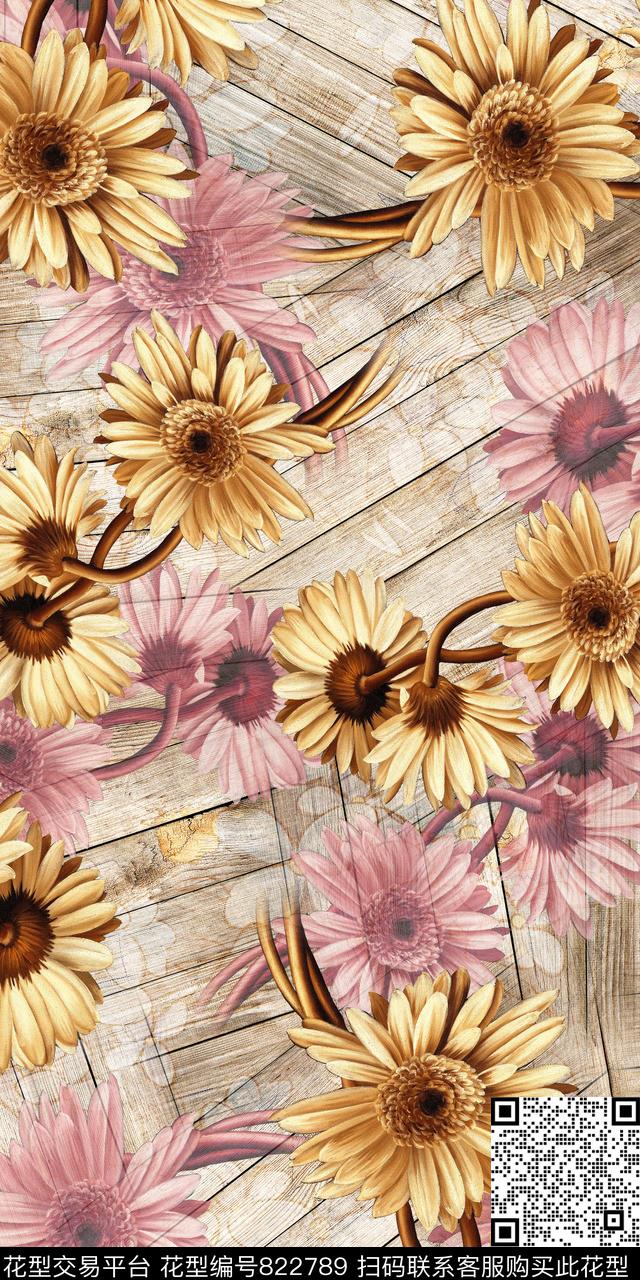 油画花卉手绘数码印花华亿平台下载（图片编号: 822789） - 瓦栏（Walan）
