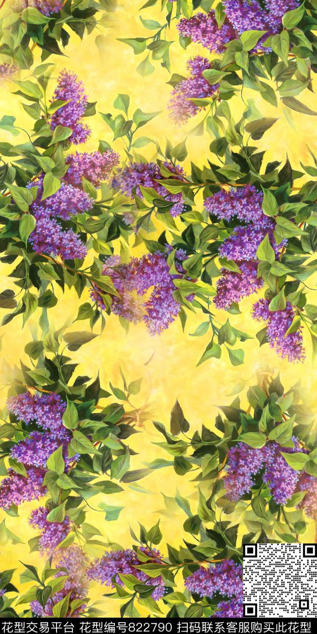 油画花卉手绘数码印花华亿平台下载（图片编号: 822790） - 瓦栏（Walan）