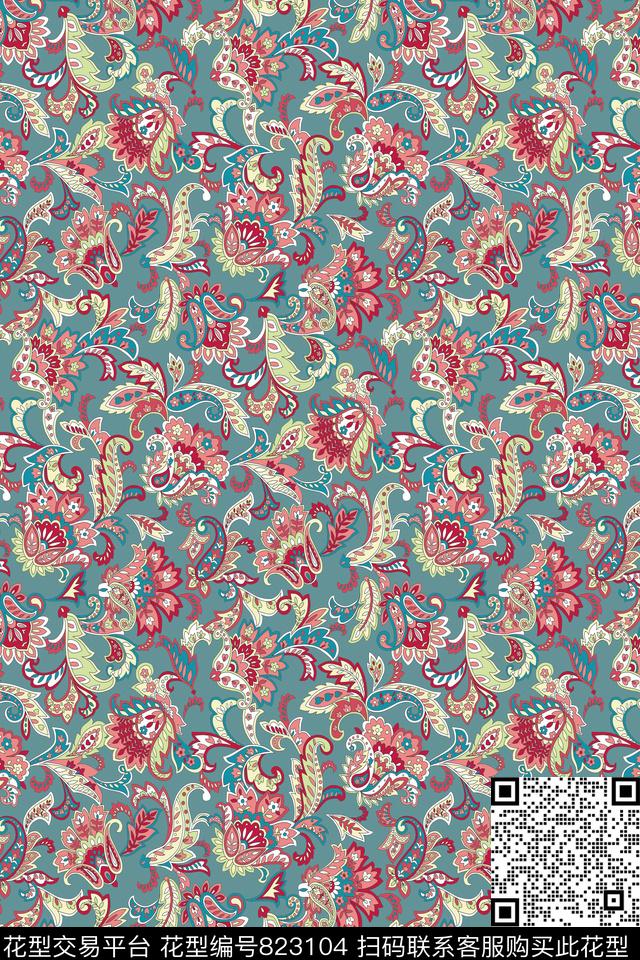 中国风花朵民族风传统印花华亿平台下载（图片编号: 823104） - 瓦栏（Walan）