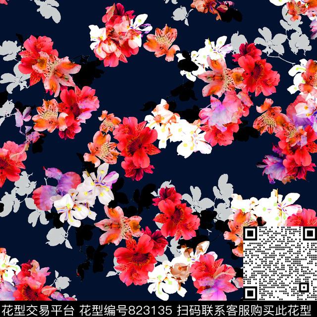 小碎花花朵花卉数码印花华亿平台下载（图片编号: 823135） - 瓦栏（Walan）