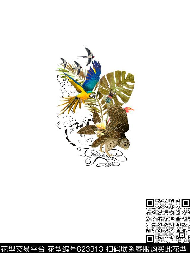 花卉欧式时尚数码印花华亿平台下载（图片编号: 823313） - 瓦栏（Walan）