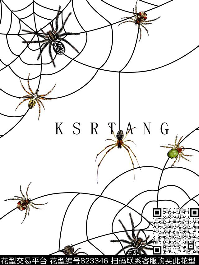 蜘蛛网男装T恤华亿平台潮牌男装华亿平台传统印花华亿平台下载（图片编号: 823346） - 瓦栏（Walan）