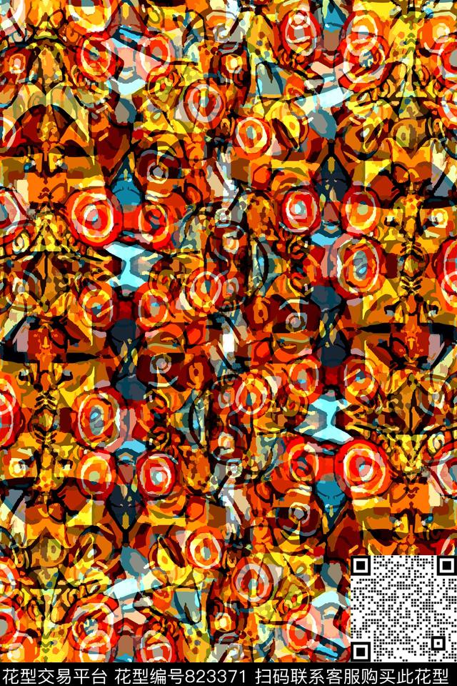 色块方格菱形传统印花华亿平台下载（图片编号: 823371） - 瓦栏（Walan）