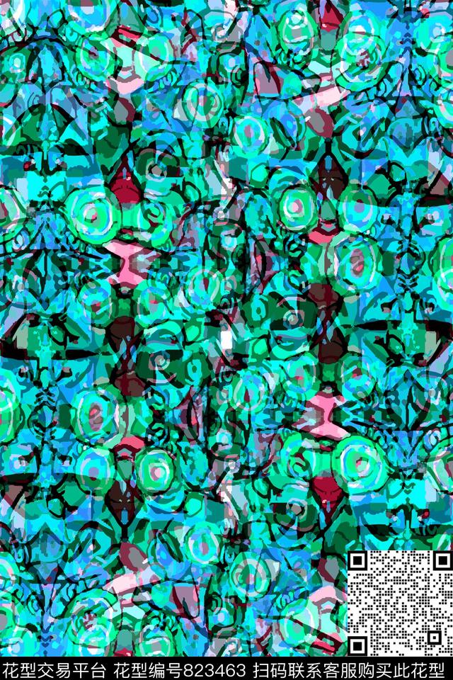 色块方格菱形传统印花华亿平台下载（图片编号: 823463） - 瓦栏（Walan）