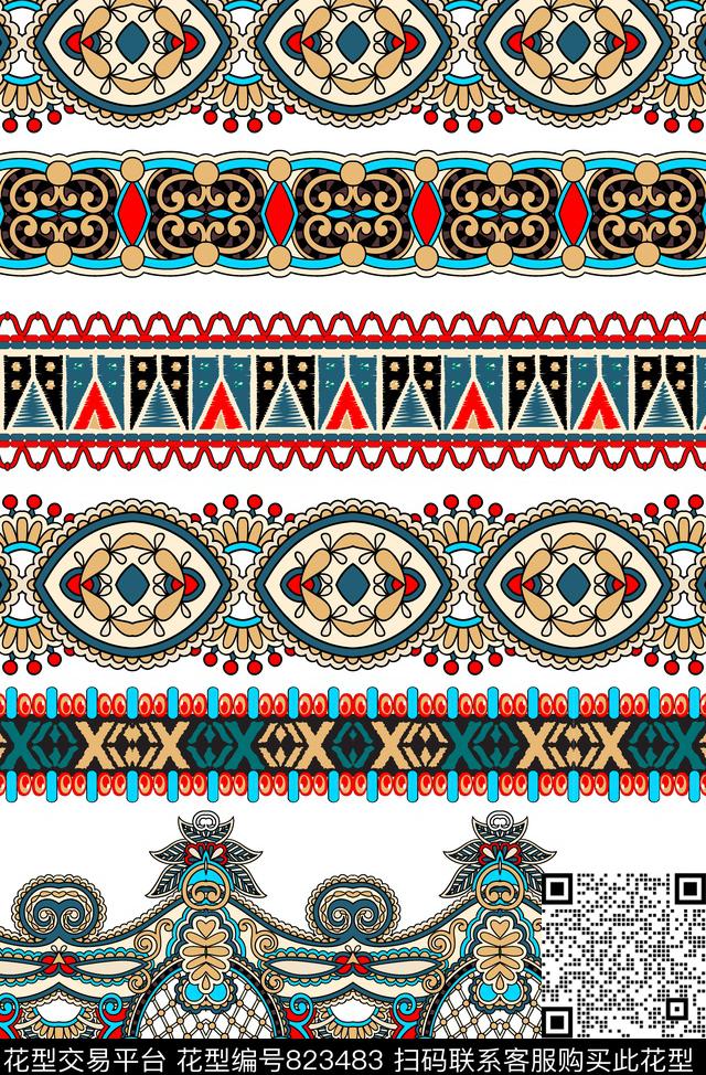 民族风宫廷风几何波普传统印花华亿平台下载（图片编号: 823483） - 瓦栏（Walan）