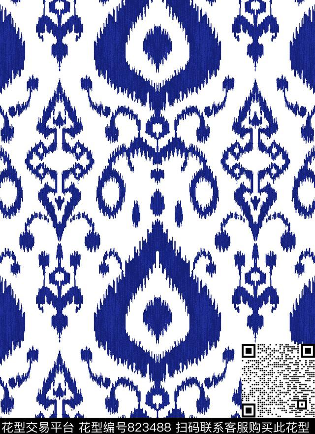 欧美波西米亚巴洛克传统印花华亿平台下载（图片编号: 823488） - 瓦栏（Walan）