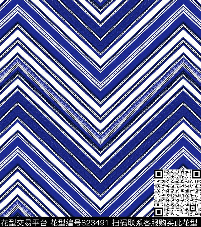 波浪条纹条子条纹传统印花华亿平台下载（图片编号: 823491） - 瓦栏（Walan）