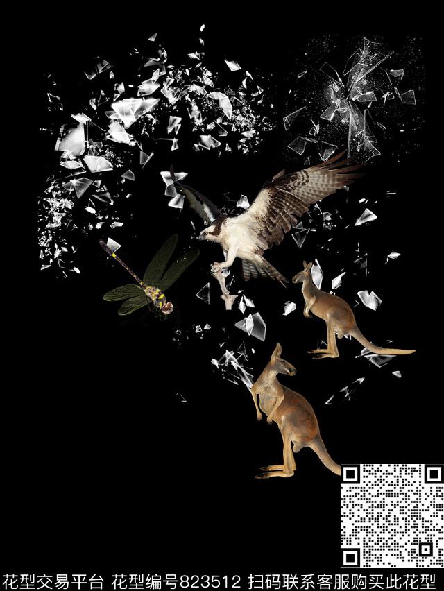 欧式时尚动物数码印花华亿平台下载（图片编号: 823512） - 瓦栏（Walan）