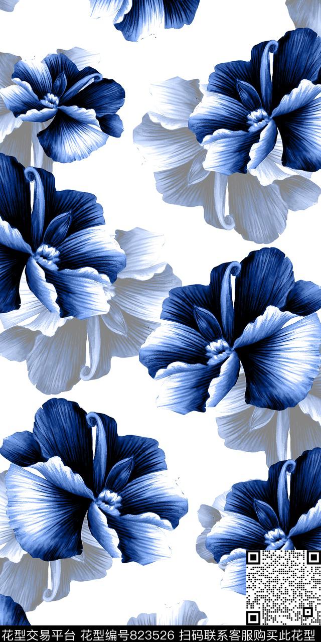 花卉数码印花华亿平台下载（图片编号: 823526） - 瓦栏（Walan）