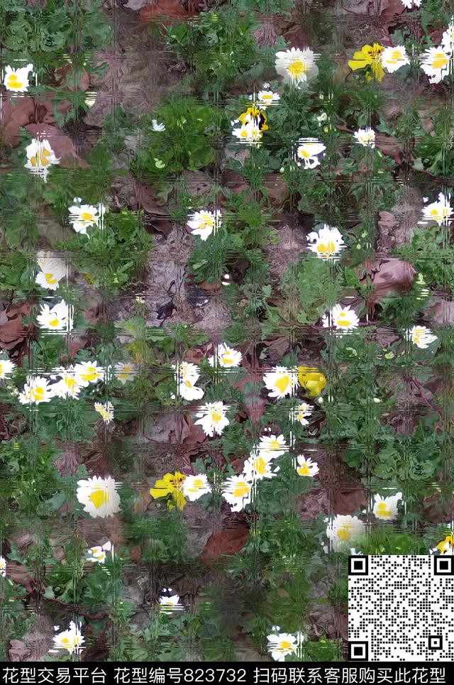 花卉女装年轻女性数码印花华亿平台下载（图片编号: 823732） - 瓦栏（Walan）