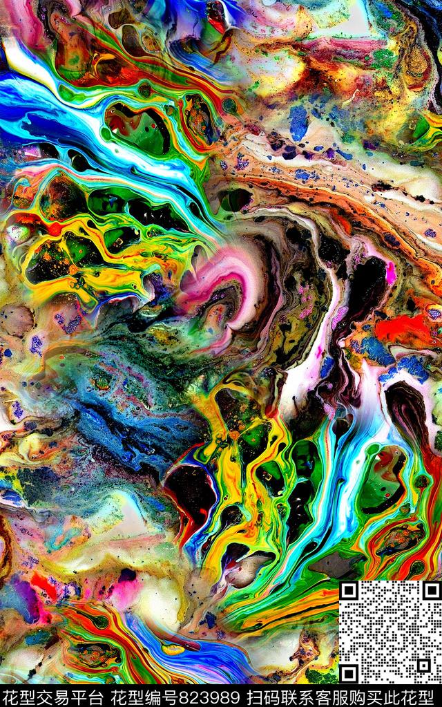 抽象几何矿石数码印花华亿平台下载（图片编号: 823989） - 瓦栏（Walan）