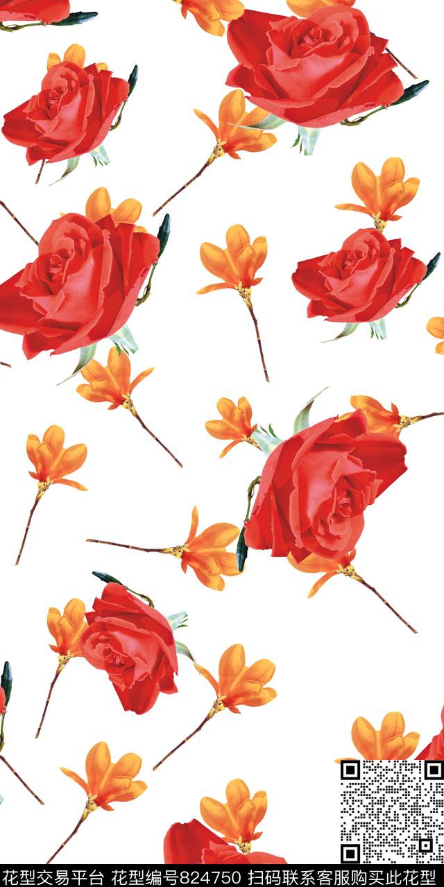 花朵乱花小碎花数码印花华亿平台下载（图片编号: 824750） - 瓦栏（Walan）